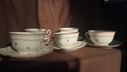 Zsolnay porcelán, antik,  5 db teáscsésze