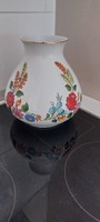 Porcelán kalocsai népi motívumos váza