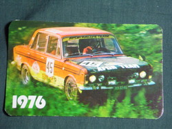 Card calendar, Áfor rally team, polski fiat 125p car, 1976