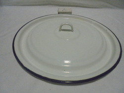 Old white enamel lid - for pots and pans - 28 cm