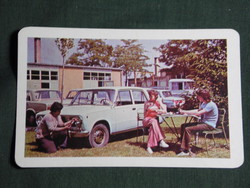 Card calendar, Szekszárd car engine service, Lada Zsiguli car, 1976