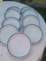 Alföldi porcelán  kék csíkos salátás tányér 9 db  eladó!