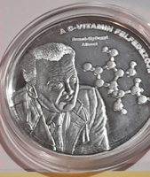 Vitamin C Szent Györgyi Albert in capsule + certificate of authenticity commemorative medal t