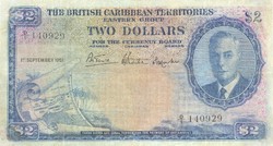 20 Dollars 1951 British Caribbean Territory rare!