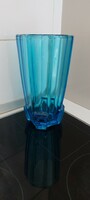 Art deco türkíz üveg váza