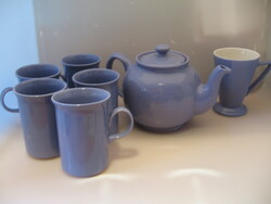 English purple Churchill set, 5 mugs and jug