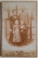 Piski - antique cabinet family photo from József Főző's studio, 1902