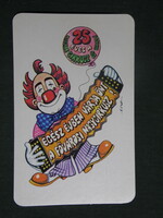 Card calendar, 25 years of the Budapest Grand Circus, graphic artist, humorous, clown, 1980