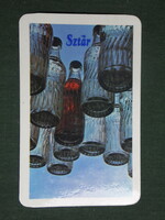 Card calendar, star soft drinks, Budapest spirits company, 1980