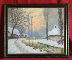 Desső Meilinger (1892 - 1960): winter riverside