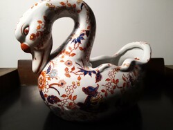 Porcelain swan bowl with Imari pattern