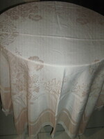 Beautiful rosy peach-pink damask tablecloth