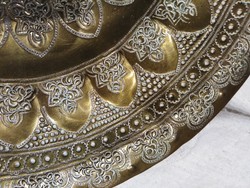 Sárgaréz asztali kínáló, dekorációs dísztárgy - bizánci jelleggel