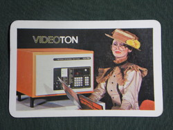Card calendar, videoton, terminal, erotic female model, 1981