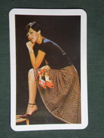 Card calendar, Gyomaendrőd shoemaker's cooperative, erotic female model, 1981