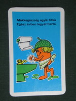 Card calendar, piért hand towel, graphic artist, makk marci advertising figure, 1980