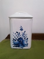 Ceramic spice holder, blue folk motif