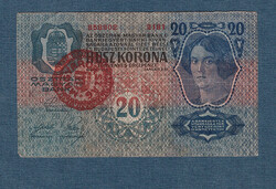 20 Korona 1913 Hungarian overprint