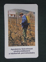 Kártyanaptár, Agrokémia szövetkezet, Sellye, nővényvédőszer,1982