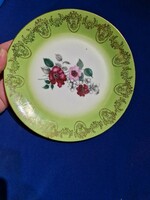 M z Czech green-edged gold patterned floral plate