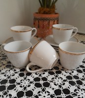 Hollóházi retró fehér kávés csészék 5 db