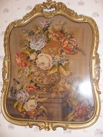 Embroidered antique wall picture