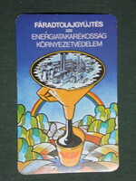 Card calendar, Afor gas station oils, graphic artist, environmental protection, 1980