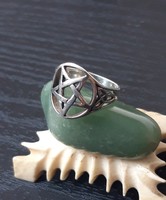 Magic pentagram - silver ring - size 56