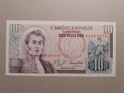 Kolumbia-10 Pesos 1980 UNC