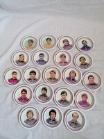 Rare Újpest dozsa enamel bowls, 20 coasters, 80s