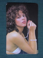 Card calendar, watch jewelry company, erotic female model, 1987