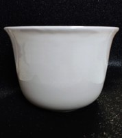 Large snow-white glazed ceramic bowl