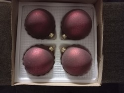 Old blown glass burgundy spheres with a velvet surface