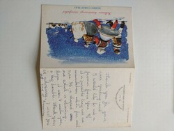 Christmas card Hungarian English greeting text printed in USA