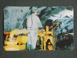 Card calendar, Mecsek ore mining company, newspaper, Pécs, mine machine, 1987