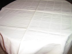 Cute antique checkered damask tablecloth