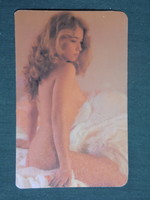 Card calendar, traffic gift shops, art, Judit Marjai, erotic female nude model, 1987