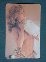 Kártyanaptár,Trafik ajándék üzletek,művészet,Marjai Judit,erotikus női akt modell, 1987