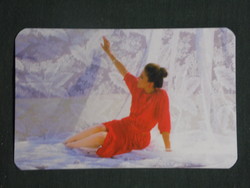 Card calendar, Déltex clothing company, Baja, Szeged, Hódmezővásárhely, erotic female model, 1987