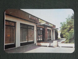 Card calendar, lentil restaurant press, Békéscsaba afés, 1984