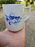 Sinkó old Zsolnay mug with blue bird