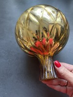 Old, thick glass rose ball, a special feature in a sumptuous golden color