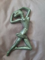 Art deco alumínium ötvözet női szobor figura, disz