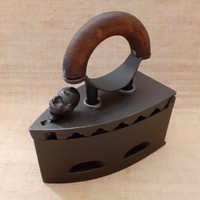 Old original cast iron charcoal iron man head with lock