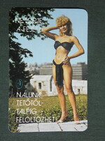 Kártyanaptár,BÁV bizományi áruház,erotikus női modell,Bíró Ica,1984