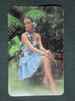 Card calendar, model clothing fashion, erotic female model, 1984