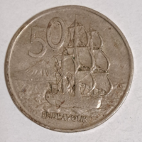 1974 New Zealand 50 cent (captain cook's voyage: endeavour) (371)