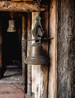 Old copper bell, bell, for door, gate