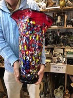 Murano glass vase, height 52 cm, flawless. Circa 1940