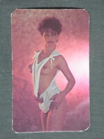 Kártyanaptár, Trafik ajándék üzletek,művészet, erotikus női akt modell, 1987